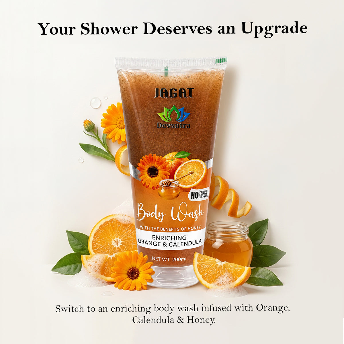 Orange and Calendula Body Wash by Jagat Devsutra, product image 4