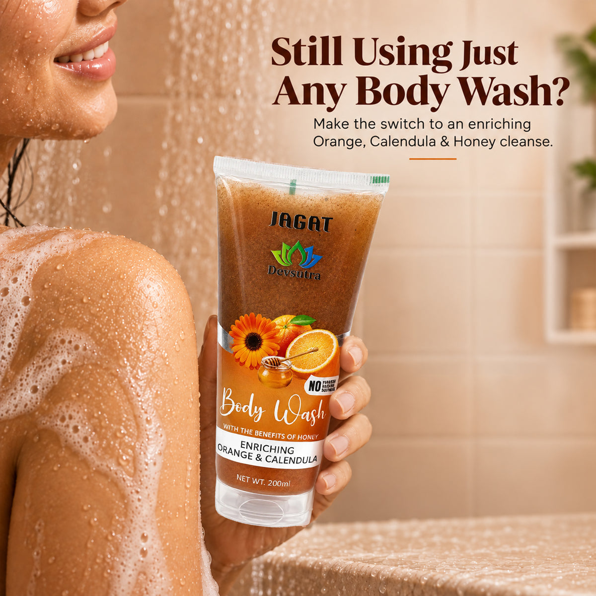 Orange and Calendula Body Wash by Jagat Devsutra, product image 3