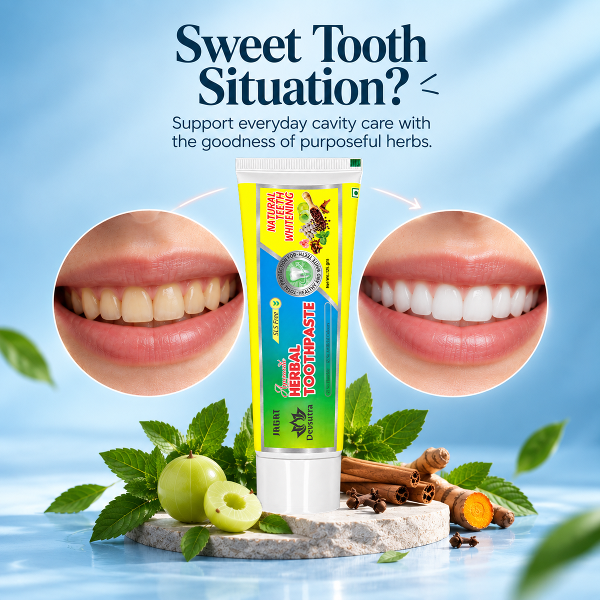 Fresh Mint Herbal Toothpaste by Jagat Devsutra, product image 5
